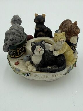 Vintage Candle Capper Cats All Around By Deb Strain Super Cute